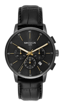 Relógio Masculino Cronógrafo Analógico Couro Preto 44258GPSVPC3