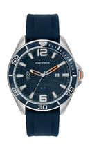 Relógio Mondaine Masculino Mostrador 3D Prata Silicone Azul 32766G0MVNI2