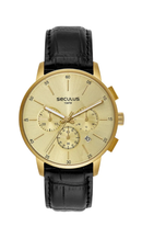 Relógio Masculino Cronógrafo Analógico Couro Dourado 44258GPSVDC2